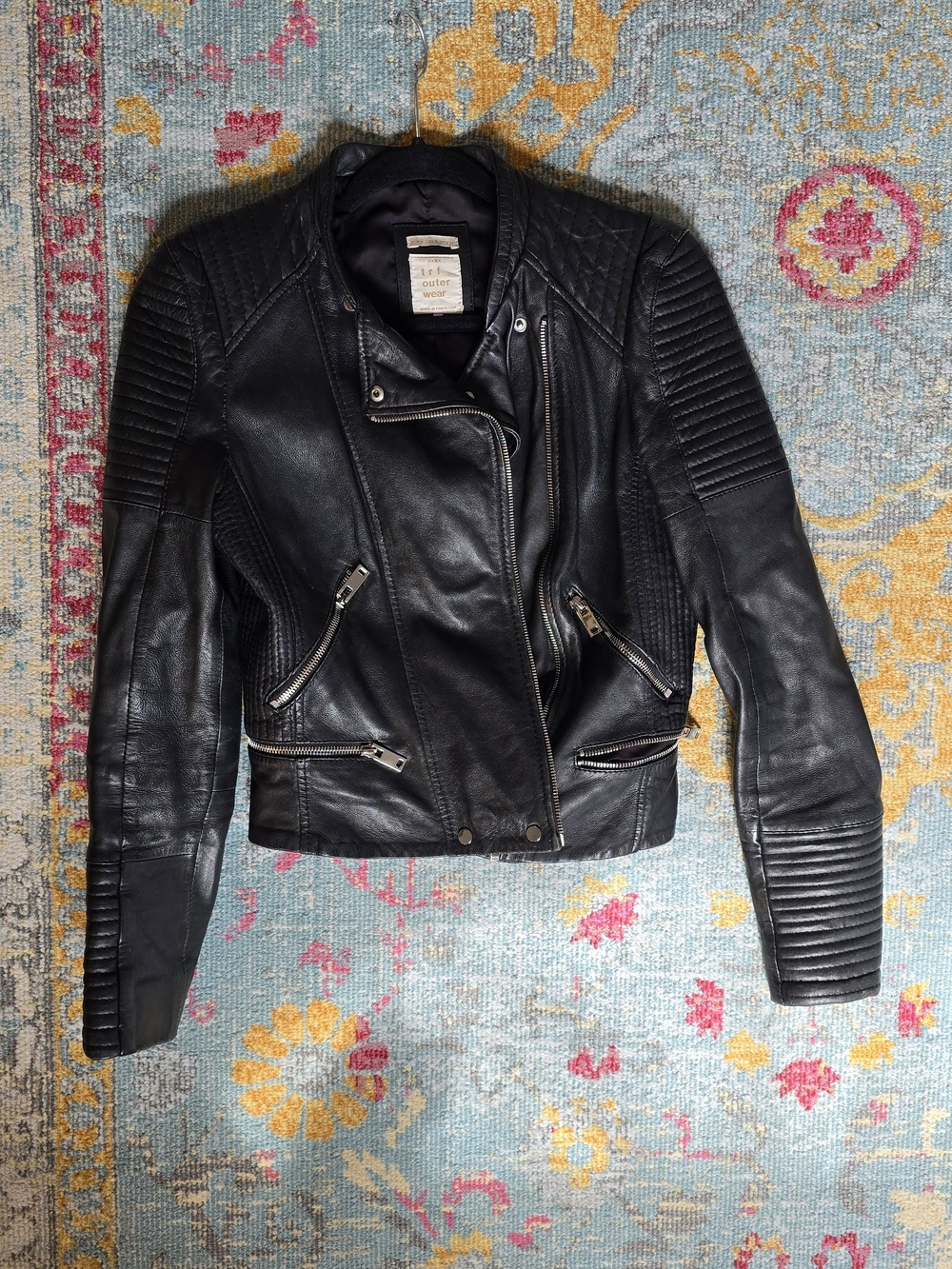 Zara Black Leather Moto Jacket - Picture 6 of 6